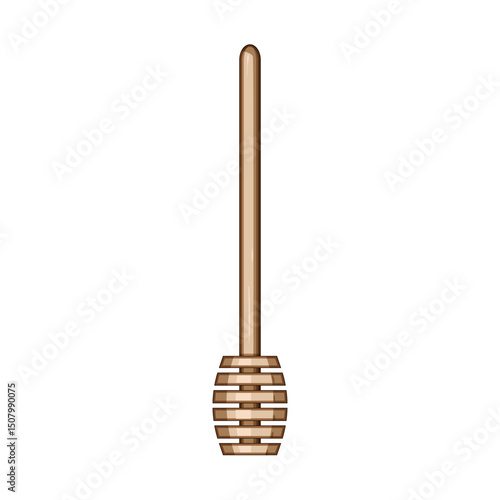 beeswax honey dipper stick cartoon vector illustration