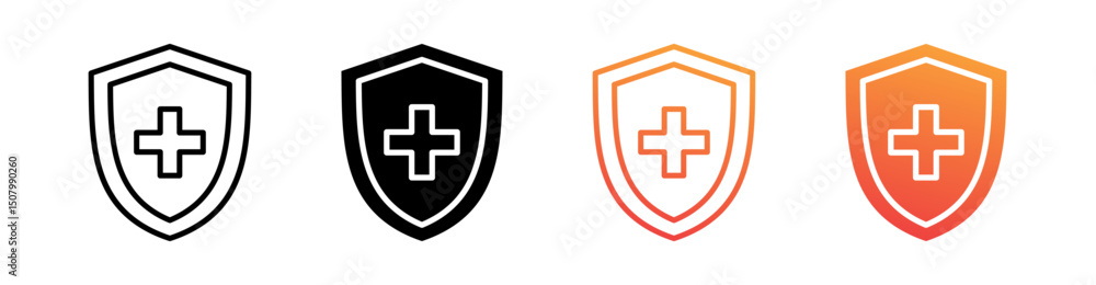 Obraz premium Medical Protection Multi Style Icon Set Vector 