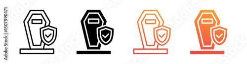 Funeral Cover Multi Style Icon Set Vector 