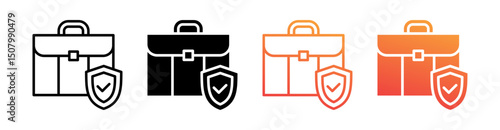 Business Insurance Multi Style Icon Set Vector 
