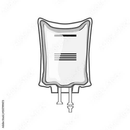 electrolyte iv fluid bag cartoon vector illustration