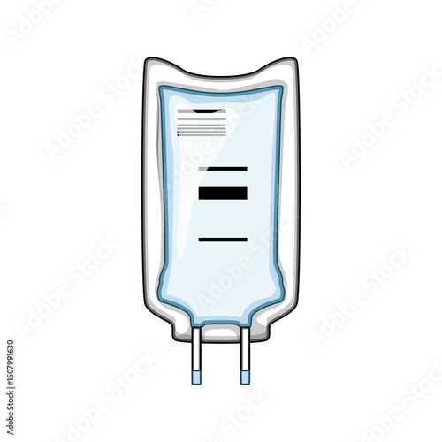 therapy iv fluid bag cartoon vector illustration