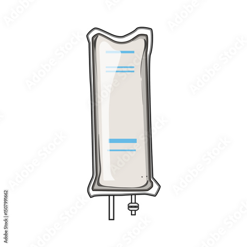 drip iv fluid bag cartoon vector illustration