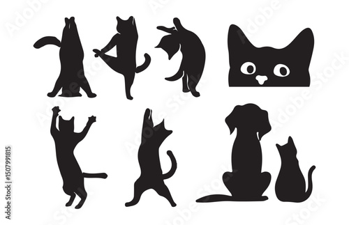Cat Silhouettes Bundle – Vector Art of Cats in Motion