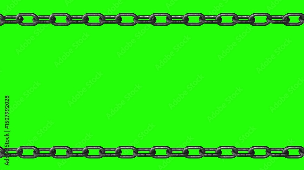 Animation of Chain Border on green screen. Animation of Chain Border on green screen.