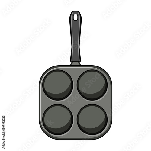 brunch mini pancake pan cartoon vector illustration