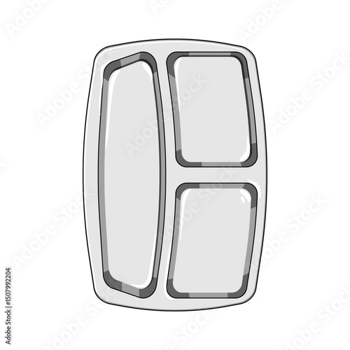 stackable multi section meal tray cartoon vector illustration