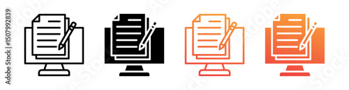 Content Creation Multi Style Icon Set Vector 