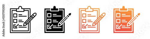 Survey Multi Style Icon Set Vector 