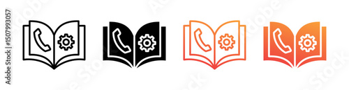 Contact Management Multi Style Icon Set Vector 