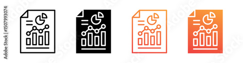 Analytics Report Multi Style Icon Set Vector 