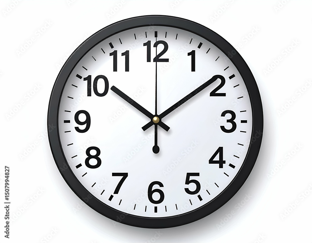 Simple Office Clock Vector Graphic Clean Design, Bold Numbers Simple Office Clock Vector Graphic Clean Design, Bold Numbers