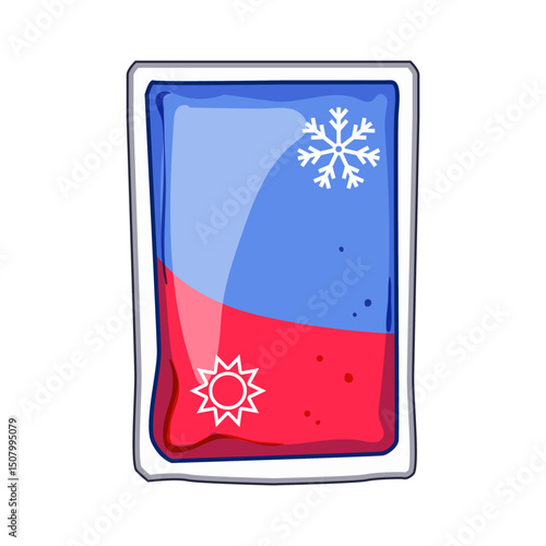 compress reusable hot cold gel pack cartoon vector illustration