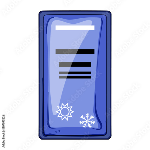 durable reusable hot cold gel pack cartoon vector illustration