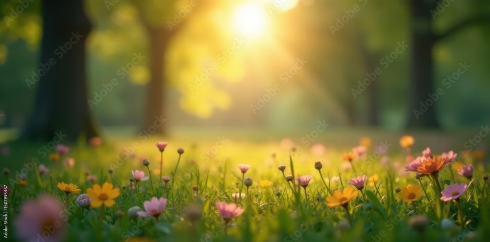 Obraz premium Soft, diffused light illuminates a gently blurred scene , graphic, out of focus