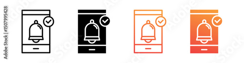 Notifications Multi Style Icon Set Vector 