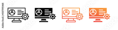 Account Setting Multi Style Icon Set Vector 