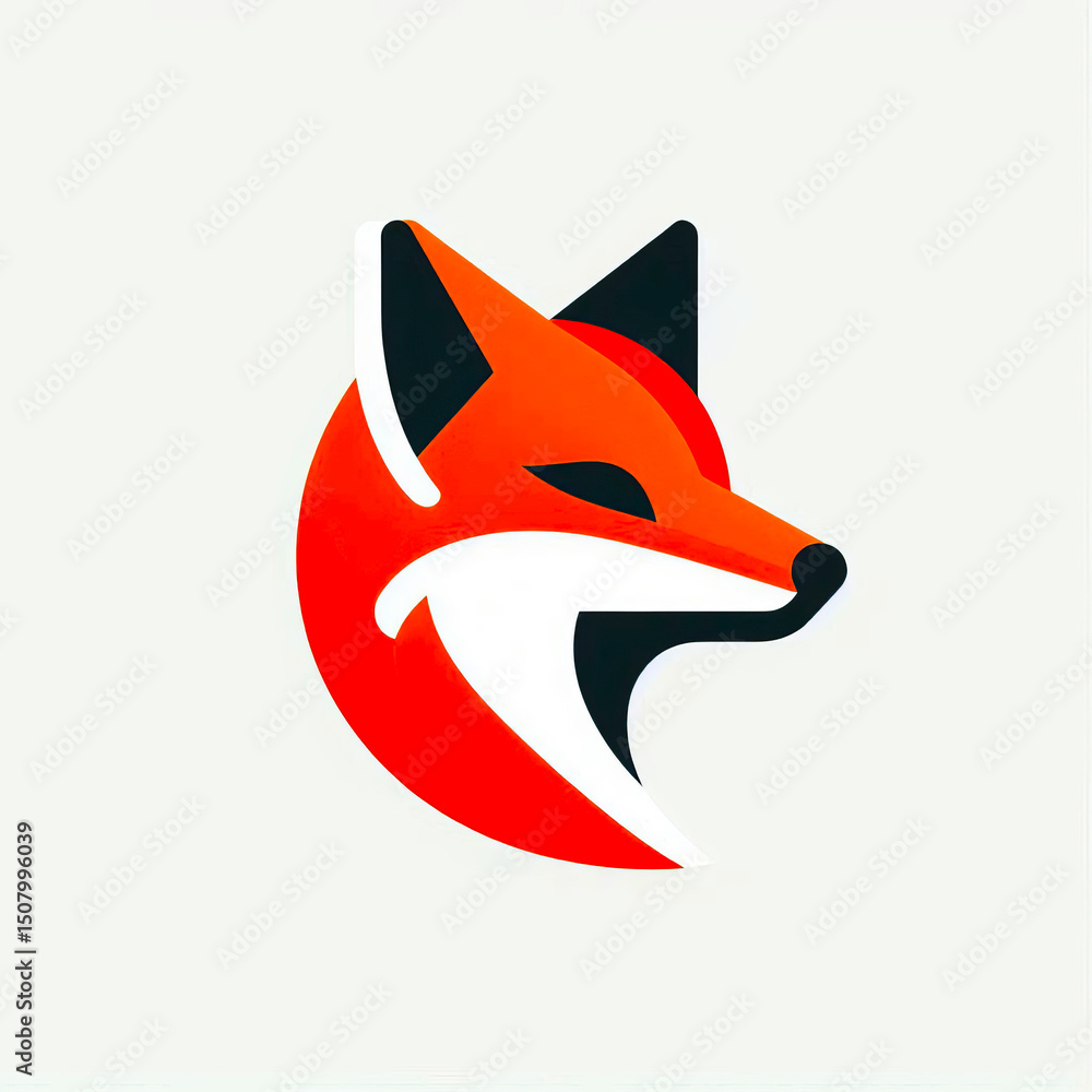 Obraz premium Minimalist Fox Logo 