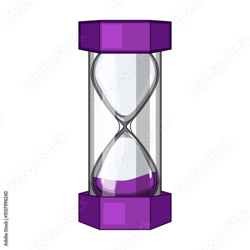 hourglass sand timer kids cartoon vector illustration