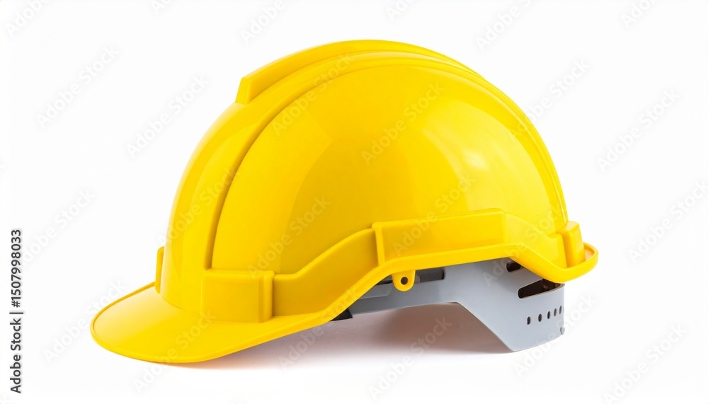 Fototapeta premium yellow hard hat isolated on white