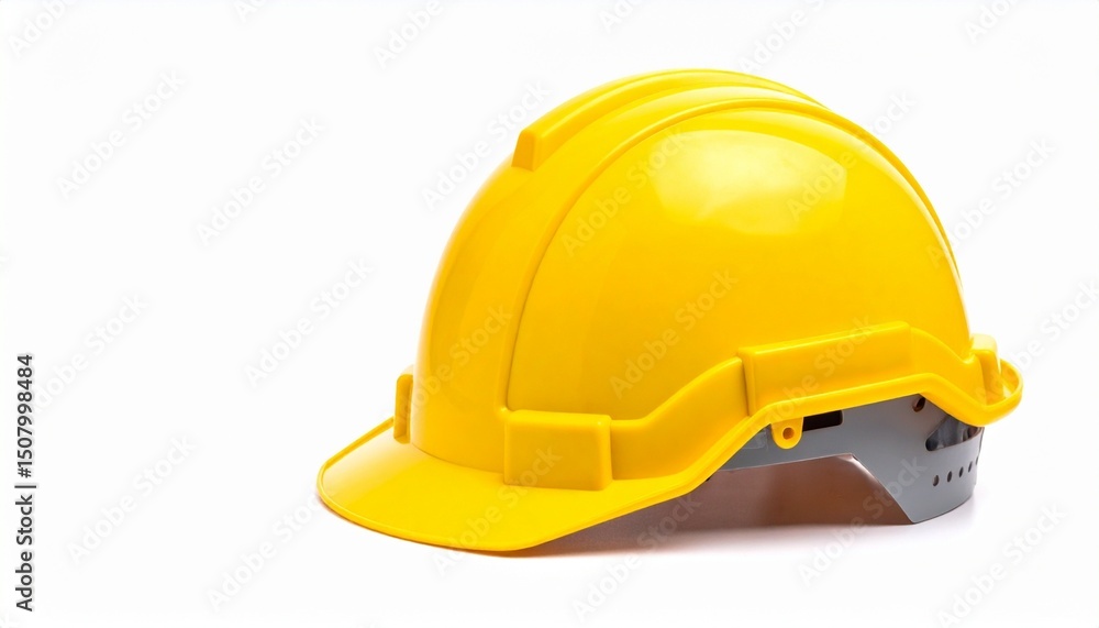 Fototapeta premium yellow helmet isolated on white