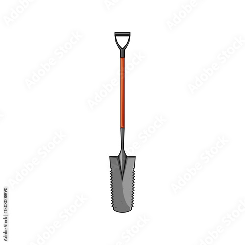 hole tree planting shovel cartoon vector illustration