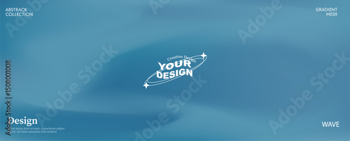 Soft and clean ocean blue gradient abstract wave background. Luxurious pastel color combination, product advertisement, card, poster and website template.