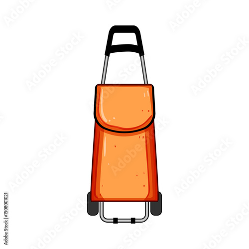 spinner trolley bag cartoon vector illustration