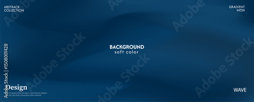 Soft and clean dark blue ocean gradient abstract wave background. Luxurious pastel color combination, product advertisement, card, poster and website template.
