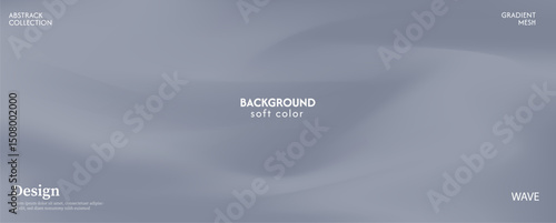 Soft and clean gray gradient abstract wave background. Luxurious pastel color combination, product advertisement, card, poster and website template.