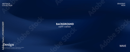 Soft and elegant dark blue gradient abstract wave background. Luxurious pastel color combination, product advertisement, card, poster and website template.
