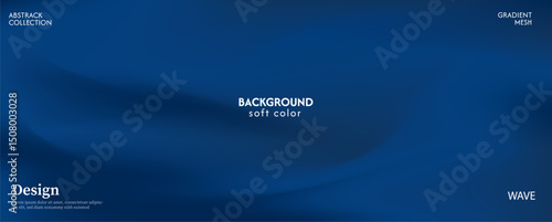 Soft and beautiful dark blue gradient abstract wave background. Luxurious pastel color combination, product advertisement, card, poster and website template.