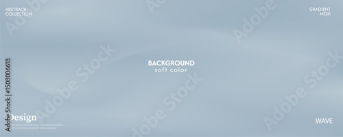Soft and beautiful light gray bluish gradient abstract wave background. Luxurious pastel color combination, product advertisement, card, poster and website template