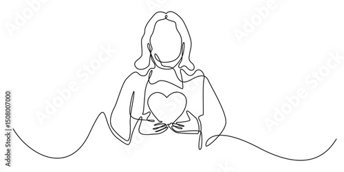 one continuous line god jesus brings love.single line drawing god jesus gives peace.minimalist line art vector illustration