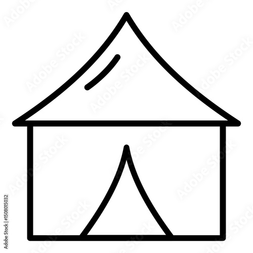 Simple Shelter Tent Vector Art Illustration for Hajj Pilgrims to spend the night in Mina
