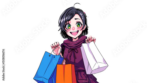 girl with shopping bags