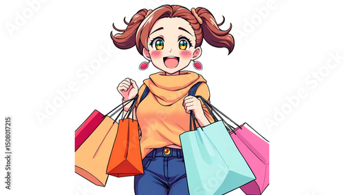 girl with shopping bags