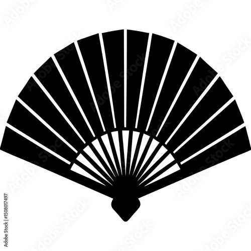 chinese fan isolated on black