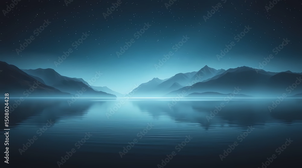 Naklejka premium Misty morning on the lake