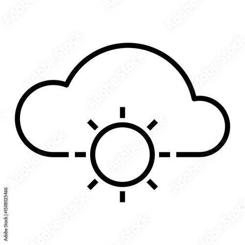 Sunny Behind Cloud outline icon
