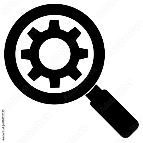 flat magnifying glass with gear icon for adva.svg