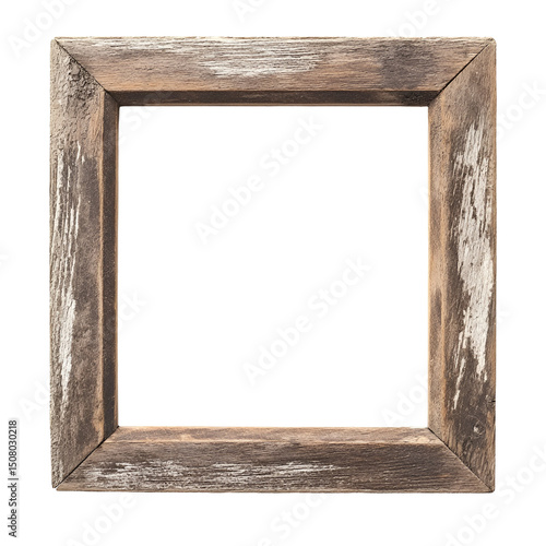 Rustic Weathered Wooden Picture Frame, Square, Vintage, Aged, Brown, Gray