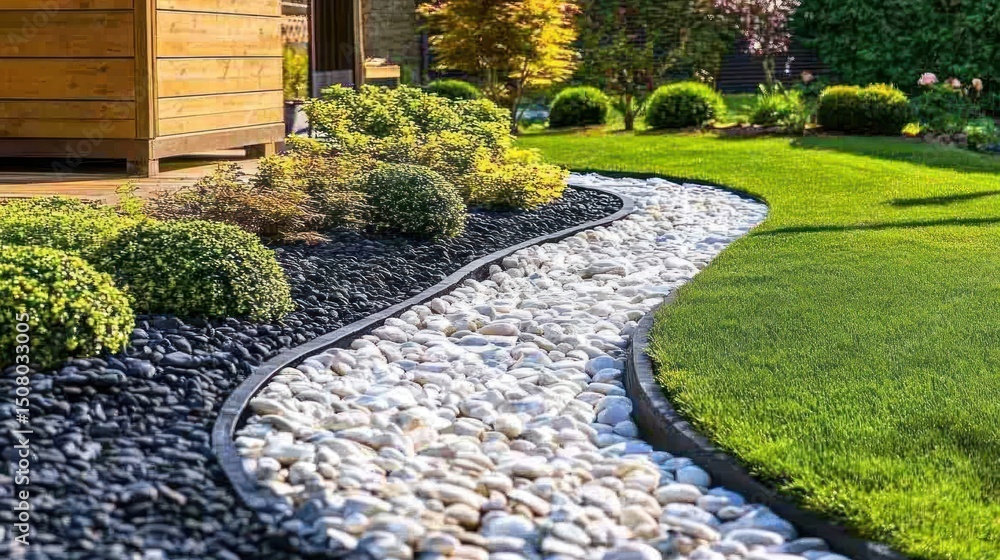custom made wallpaper toronto digitalSerpentine white & black stone garden path