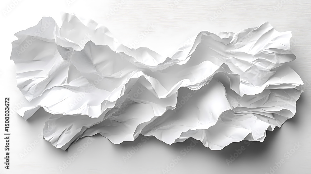 Obraz premium Abstract white paper folds background texture clean modern art aesthetic backdrop crumpled sheet presentation backdrop blank canvas conceptual design