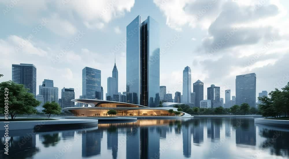 Modern cityscape futuristic architecture design Modern cityscape futuristic architecture design