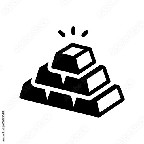 Gold Bars Silhouette Icon Design