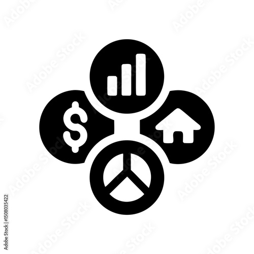 Investment Portfolio Silhouette Icon Design