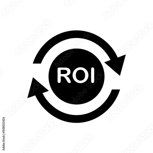 ROI Return on Investment Silhouette Icon Design