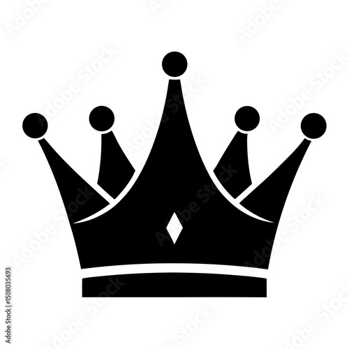 minimal crown symbol flat icon vector on white