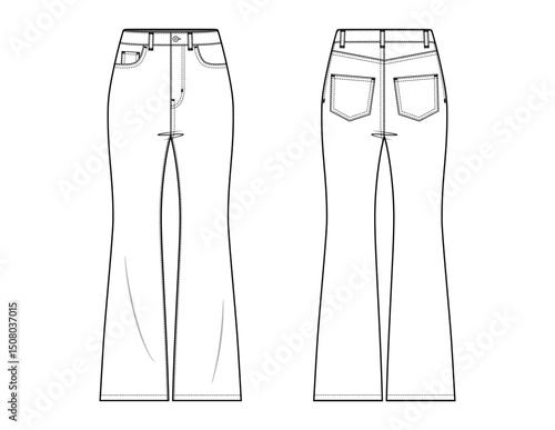 WOMENS HIGH-RISE FLARE JEANS